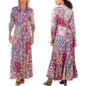 Soft Surroundings Palmero Soho Maxi Dress Stunning Slight Shimmer Size M